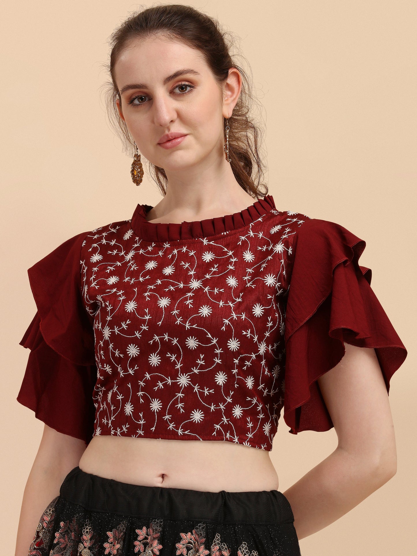 Casual Layered Embroidered Women Top