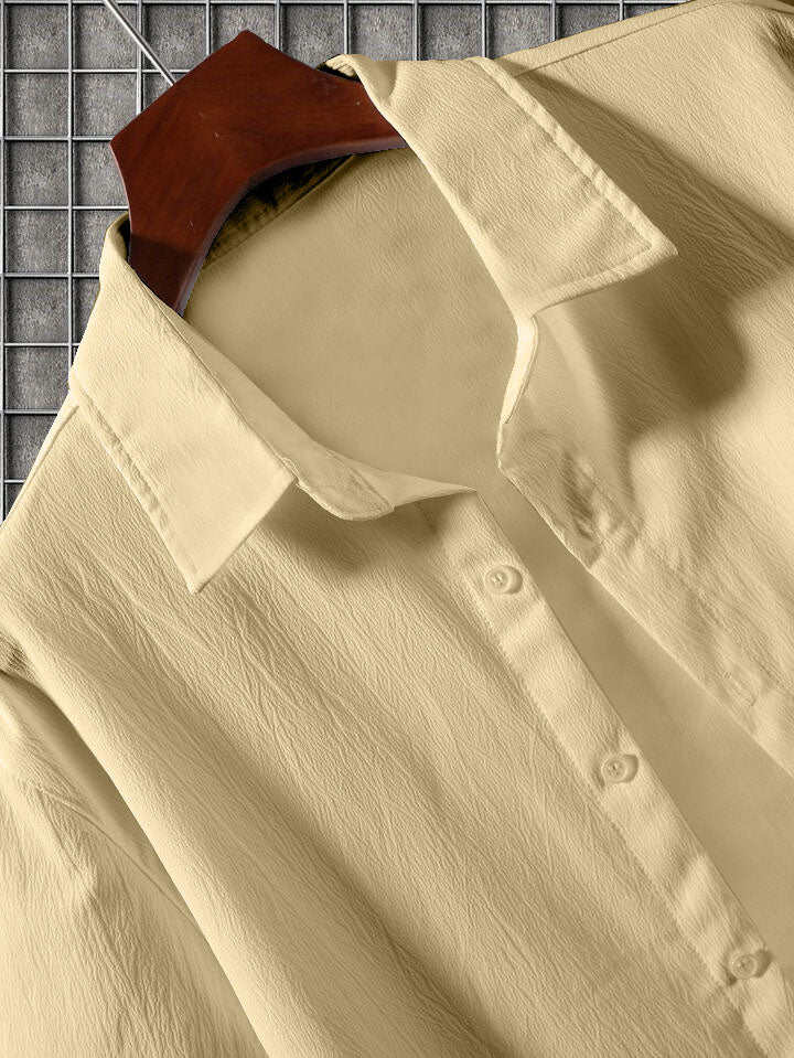 Men's skin colour seersucker casual shirt & short