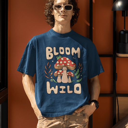 Bloom Wild Blue Unisex Oversized T-Shirts - Embrace Your Free Spirit with WONDER VILLA