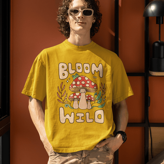 Bloom Wild Yellow Unisex Oversized T-Shirts - Embrace Your Free Spirit with WONDER VILLA