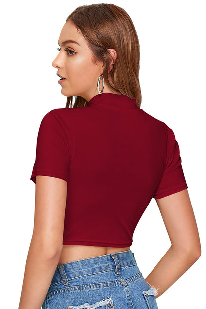 Women l Halter Neck Fitted Crop Top