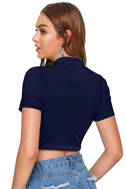 Women l Halter Neck Fitted Crop Top