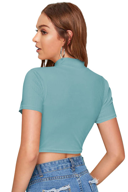 Women l Halter Neck Fitted Crop Top