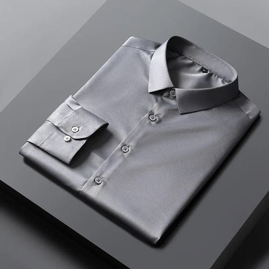 Grey Soft Luxury Formal Shirt For Men's